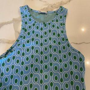 Zara green and blue  tank top size L